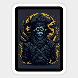 Pirate captain skull Sticker